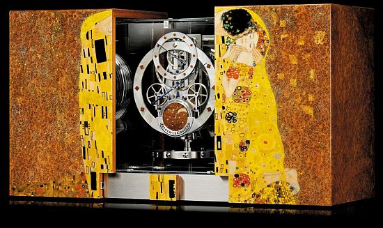 Jaeger Le Coultre Atmos Marquetry The Kiss clock