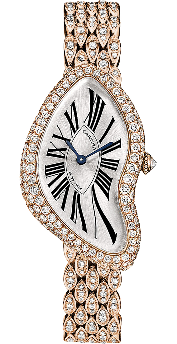 CARTIER CRASH WATCH IN PINK GOLD PAVED WITH BRILLIANT-CUT DIAMONDS