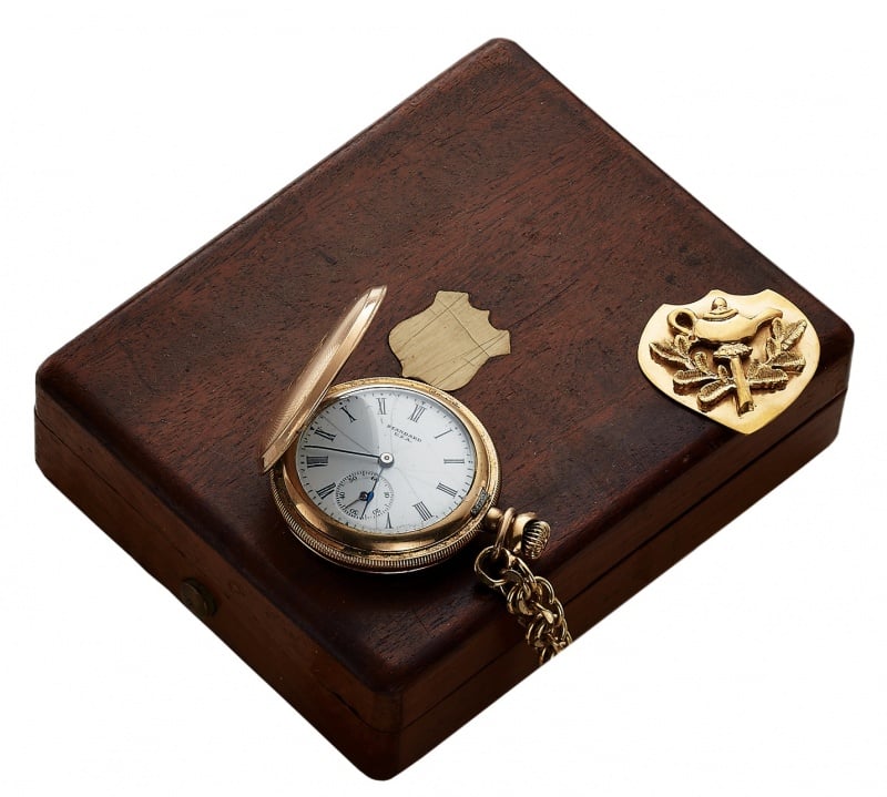 James Dean's lucky pocket watch in its original box