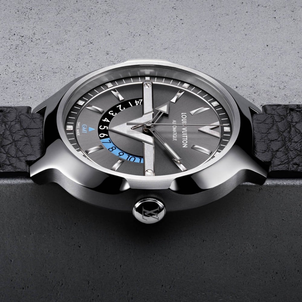 Louis Vuitton Tambour Monogram QA072 Quartz 39mm Stainless Steel Men's Watch
