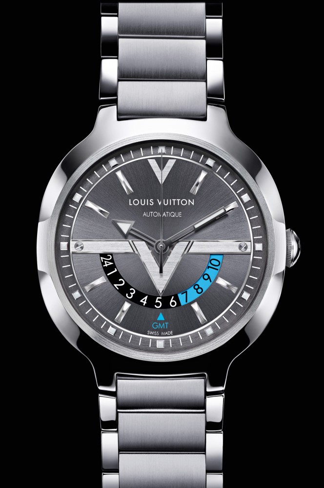 LOUIS VUITTON watch brand tambour date quartz QZ stainless steel leather  Q1311