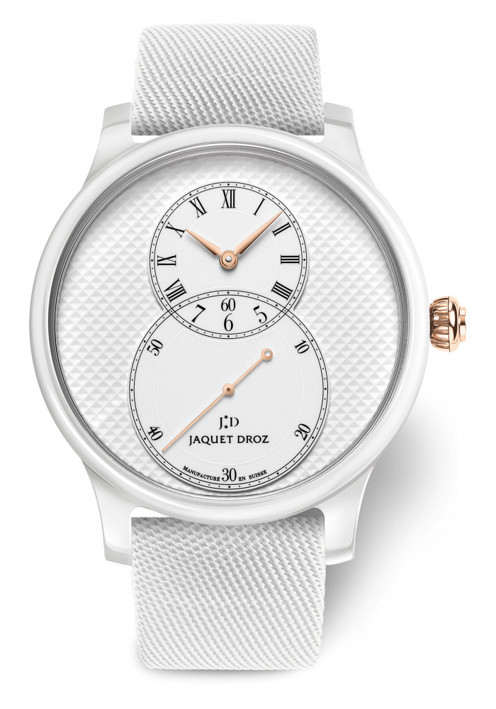 Jaquet Droz Grande Seconde White Ceramic Clous De Paris