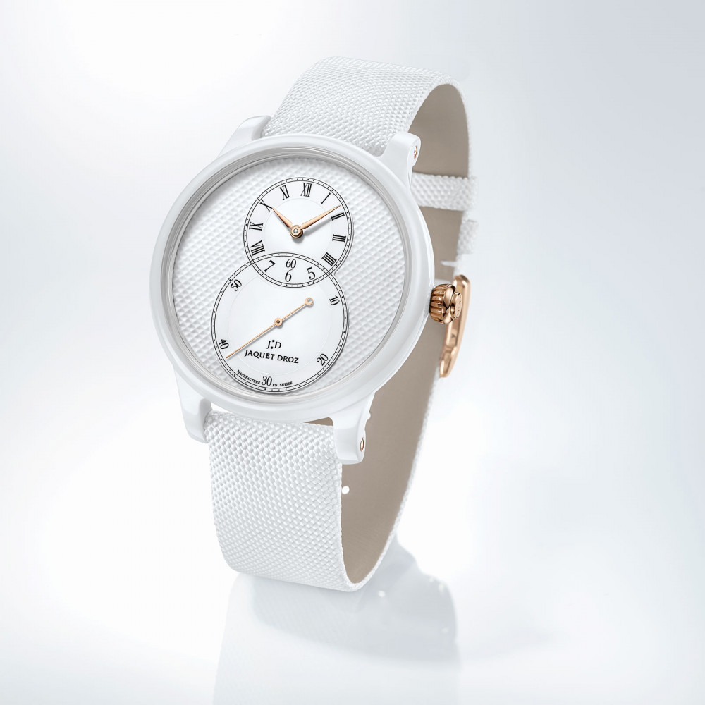 Jaquet Droz Grande Seconde White Ceramic Clous De Paris